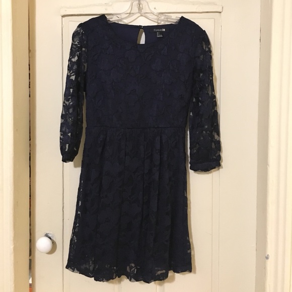 Forever 21 Dresses & Skirts - Navy lace dress